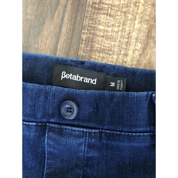 Betabrand Womens Pull On Jeans Size M Stretch Dark Indigo Blue Straight Leg Yoga - Picture 4 of 9